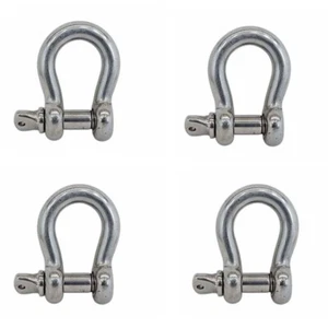 4 Pc Mil Spec Stainless Steel T316 7/16" Screw Pin Anchor Shackle 2,000 Lbs WLL - Picture 1 of 10