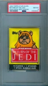 1983 Topps STAR WARS Return of the Jedi EWOK Unopened Wax Pack #1 PSA 8 - Picture 1 of 2