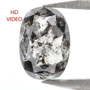 0.74 CT Natural Loose Oval Shape Diamond 6.25 MM Salt And Pepper Diamond LQ2314 - Picture 1 of 8
