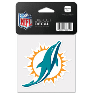 Miami Dolphins Primary Team Logo Car Sticker NFL Die Cut Decal 4" x 4" (Colored)