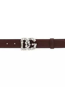 NWT Authentic DOLCE&GABBANA Game Day DG Crystal Logo Leather Belt size 90 cm - Picture 1 of 8