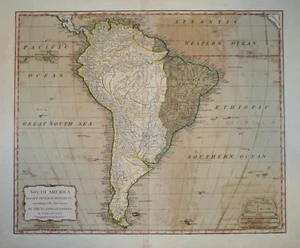 SOUTH AMERICA WITH ITS SEVERAL DIVISIONS BY THOMAS KITCHIN, 1794. - Picture 1 of 1