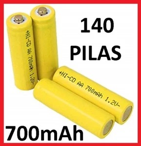 140 x PILAS RECARGABLES AA LR06 700mAh 1.2V Ni-Cd LR6 bateria cargador nuevas - Imagen 1 de 5