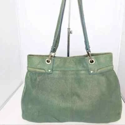 Perlina Aged Distressed Blue Leather Calf Skin Bag Tote Purse Shoulder Bag - Image 1 of 4