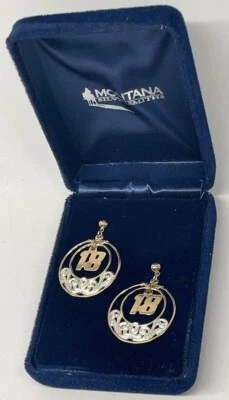 #18 Kyle Busch / Bobby Labonte - серебро и золото - мяч post - серьги-кольца NASCAR - Изображение 1 из 4