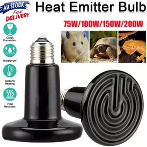 75-200W Ceramic Infrared Light Heat Emitter Lamp Reptile Brooder Incubator Bulb - Picture 1 of 23