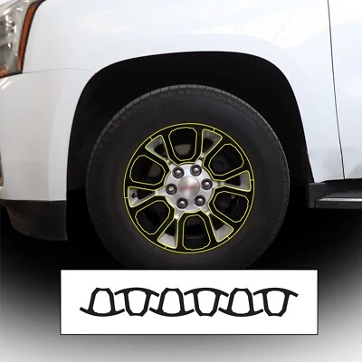 Se adapta a GMC Yukon XL 2015-2020 llanta cromada borrar calcomanía película de vinilo apagón Foto 1 de 4