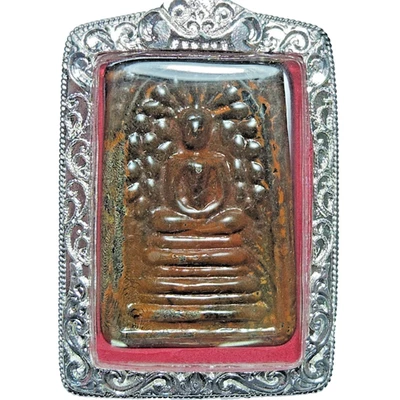 Black Leklai Somdej  LP Un Wat Tankong Thai Amulet Powerful Protection Talisman - Imagem 1 de 4