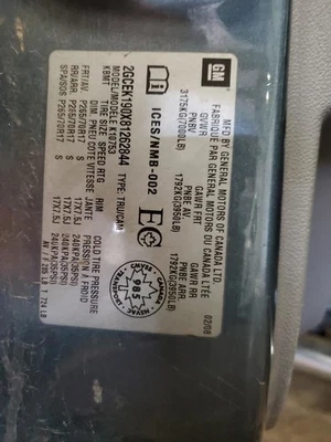 Driver Rear Side Door Extended Cab Fixed Fits 07-13 SIERRA 1500 PICKUP 2150177 Foto 1 de 4