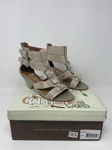 Jeffrey Campbell Women’s Buckles Grey Kitten Heel Strap Sandals Size: 6M - Picture 1 of 12