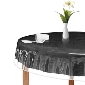 XFasten Clear Plastic Tablecloth - 70 Inch Waterproof Table Cover, Round Tabl... - Picture 1 of 6
