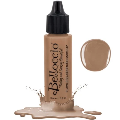 Belloccio Airbrush Makeup HONEY BEIGE SHADE FOUNDATION Flawless Face Cosmetic - Image 1 of 4