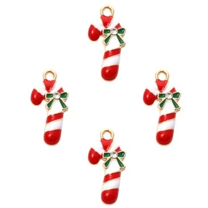 Dijes de bastón de caramelo - joyas de Navidad y adornos artesanales navideños - Imagen 1 de 3