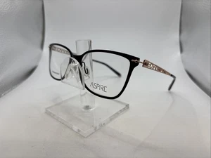 Aspire Glamorous Occhiali da Vista Donna Nero Opaco 55/16 140 Titanio A5016 - Foto 1 di 22