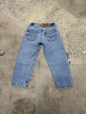 Pantalones de mezclilla vintage años 90 Little Levi's 566 naranja lengüeta niños 6 niños pequeños azules Foto 1 de 4