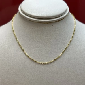 14 Karat massive Gelbgold Gliederkette Halskette 1 mm 17,5 Zoll 1,9 Gramm - Bild 1 von 5