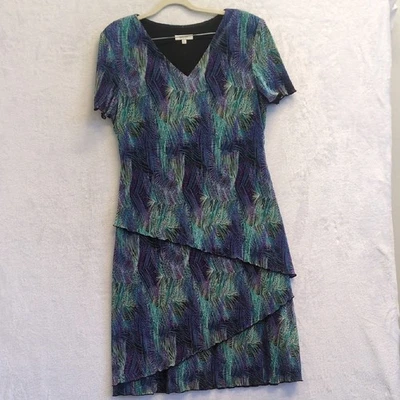 Vestido midi modesto Grandmacore abstracto para mujer Dressbarn talla 14 Foto 1 de 4