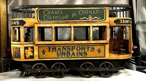 Rare Vintage 1930's Wood & Cast French Double Decker Street Trolley Bus - Picture 1 of 12