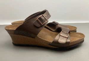 Birkenstock Papillio Dorothy Wedge Sandals Birko-Flor Size 40 US 9 Brown Slide - Picture 1 of 10