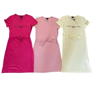 NWT Tommy Hilfiger Women's Cotton Essential Belted Short Sleeve T-Shirt Dress - Picture 1 of 28