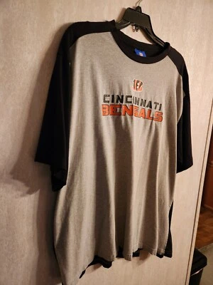 Mens Cincinnati Bengals Shirt Size 2XL NFL Reebok Gray And Black - Image 1 of 4