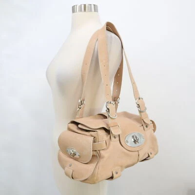 Hugo Boss Bolso de Hombro de Lona Cartera Cuero Beige Bloqueo Giratorio Edición Limitada Foto 1 de 4