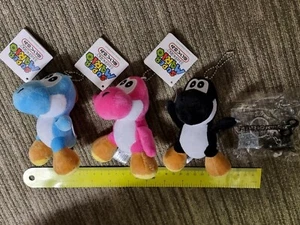 3 x SUPER MARIO YOSHI PLUSH DANGLERS KEYCHAIN + BULLET BILL PROMO NEW! Nintendo - Picture 1 of 3