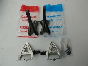 PEDALES SHIMANO 105 PD-1050 + CLIPS PARA PUNTERA - NOS - Imagen 1 de 10