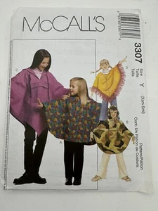 McCalls Sewing Pattern 3307 Uncut Children Girls Ponchos Pants S XS  Hood Cape - Picture 1 of 3