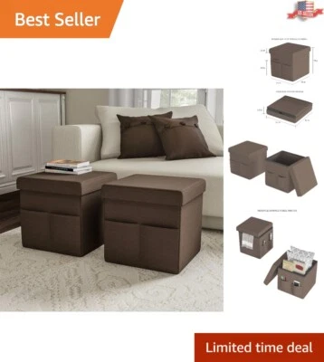 Sturdy & Comfortable Multipurpose Storage Ottoman - 15"d x 15"w x 15"h - Image 1 of 4