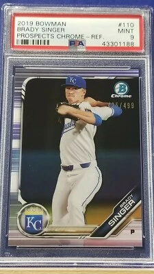 Brady Singer - 2019 Bowman Chrome Refractor   PSA 9  #425/499 - Image 1 of 2