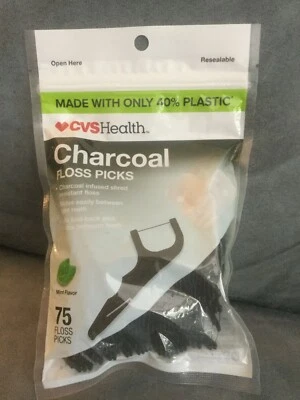CVS FIO DENTAL CARVÃO ESCOLHE SABOR PERFEITO CONTAGEM 75 - NOVO EM FOLHA NA BOLSA - Imagem 1 de 3