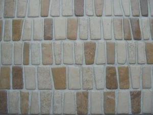 LITHOS PEBBLE BEIGE 25 x 38cm DECOR WALL TILES - 1 BOX OF 14 TILES (1.3 SQM) - Picture 1 of 4