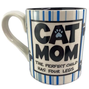 Cat Mom Coffee Cup Mug Our Name is Mud Cat Mom The Perfect Child has 4 Legs Cute - Picture 1 of 7