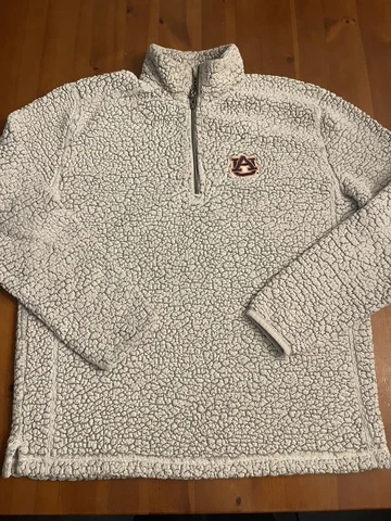 Summit Sports Auburn Tigers Womens Size XL 1/4 Zip Long Sleeve Sherpa Pullover Cover