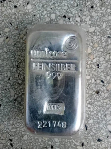 Umicore Silberbarren 1kg, Feinsilber 999, Nummeriert, OVP Wertanlage - Bild 1 von 1
