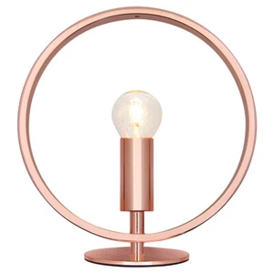 Bedside Desk Table Lamp Light Round Ring Rose Gold M0176 - Picture 1 of 12