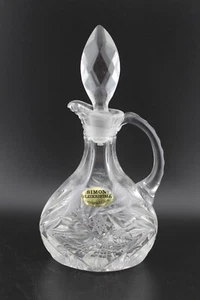 Simon Bleikristall Hand-cut lead crystal cruet bottle faceted stopper Germany - Picture 1 of 15