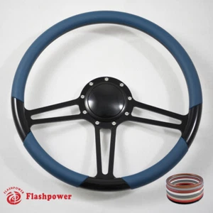 Volante Billet 15.5" Negro Azul Envoltura Completa LTD Blazer Chevy con Cuerno - Imagen 1 de 10