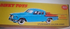 DINKY REPRO REPLICA REPRODUCTION BOX ONLY - STUDEBAKER GOLDEN HAWK 169 - Picture 1 of 1