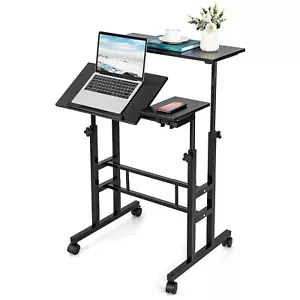 Giantex Mobile Laptop Desk Portable Computer Table Adjustable Stand Desks Bed - Picture 1 of 26