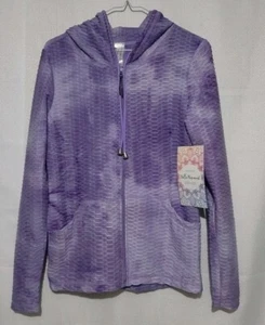WITH TAG Women Jr's Bella Movement Slim Fit Purple Tye Dye ZipUp Jacket Sz.L/XL - Picture 1 of 8