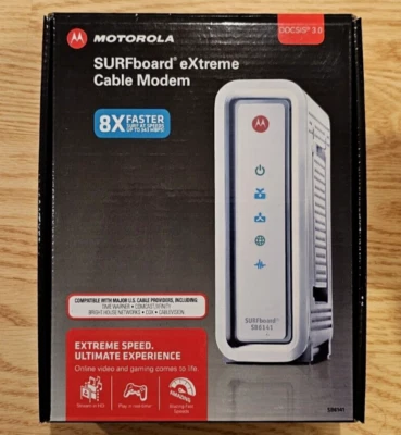 Motorola SURFboard eXtreme Cable Modem Docsis 3.0 SB6141 White - Image 1 of 2
