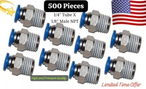 500 Tubo neumático 1/4" 6MM OD X 1/8" NPT conector macho accesorio de empuje de aire - Imagen 1 de 6