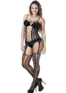 catsuit resille bodystocking,collant combinaison sexy ouvert entre jambe - Imagen 1 de 2