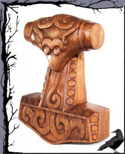 Holz Mittelalter Wandzierde - Thors Hammer - Schonenhammer groß - Imagen 1 de 1