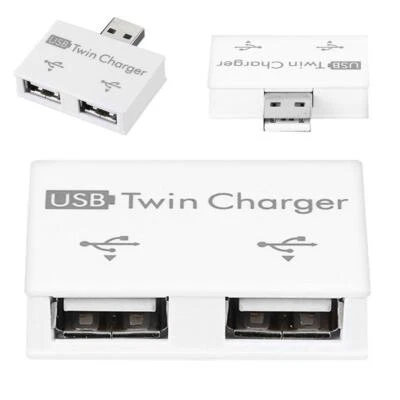 Hub USB 2.0 2 Porte Caricatore Expander Hub Adattatore Mini PC Doppio MIGLIORE Splitter Nuovo - Immagine 1 di 4