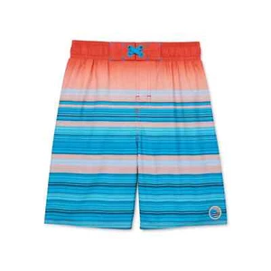 Laguna Sundown Stripe E-Board Swim Trunks Boys' S(8) Bright Orange Tie At Waist - Picture 1 of 17