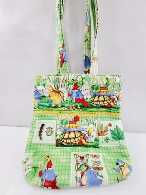 Bolsa tote Garden Critters sapos pássaros tartarugas borboleta extra grande resistente - Imagem 1 de 4