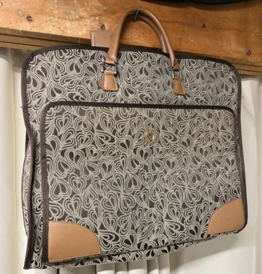 Travel Suitcase Diane Von Furstenberg Logo Hearts Luggage Garment Bag Weekender - Image 1 of 4